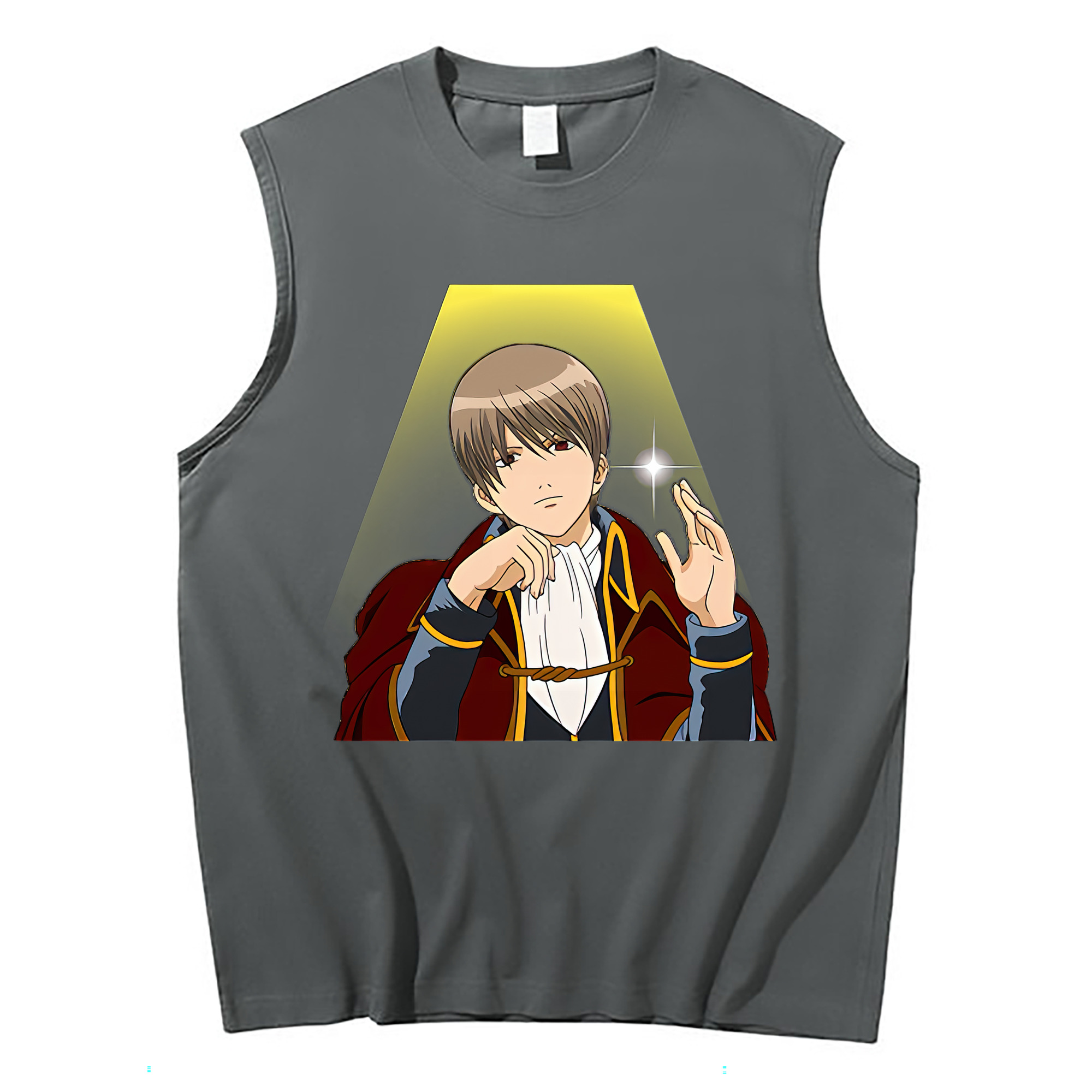 （画像用） ぎんたま 坂田銀時（さかたぎんとき） 神楽 志村新八（しむら しんぱち） GINTAMA Sakata Gintoki Kagura Shimura Shinpachi コットン100％タンクトップ（フロントプリント）